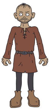 The  funny historical gothic rober in a red shirt