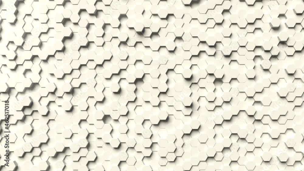 Aufkleber abstract hexagon geometric loop animation - random waving motion background - seamless loop
