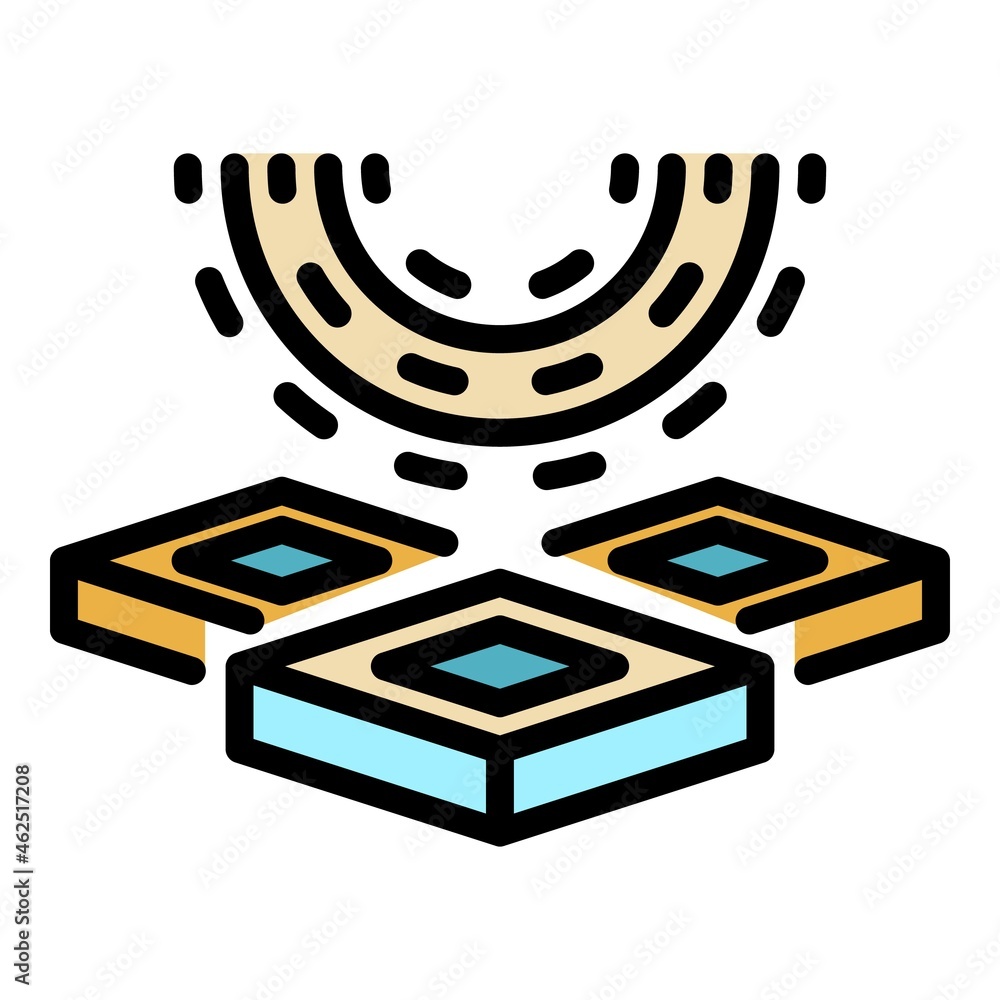 Poster external insulation icon. outline external insulation vector icon color flat isolated