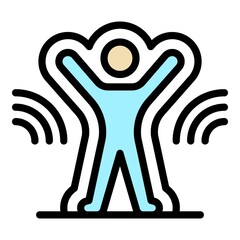 Loud sound protection icon. Outline loud sound protection vector icon color flat isolated