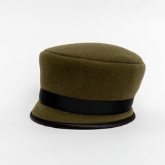 military green hat isolated on white