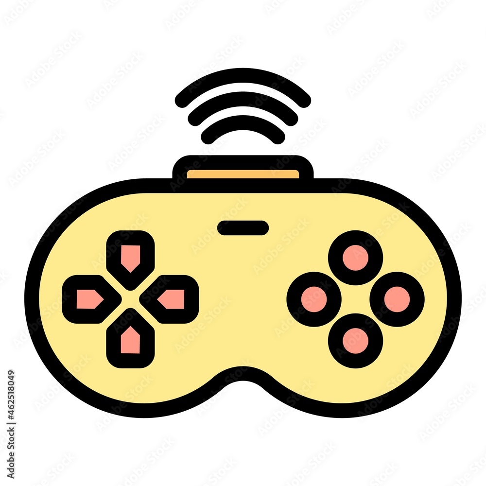 Poster joystick remote control icon. outline joystick remote control vector icon color flat isolated
