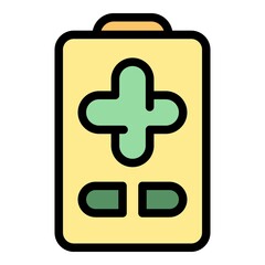 Simple remote control icon. Outline simple remote control vector icon color flat isolated