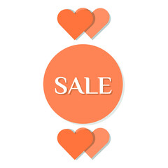 sale poster. Paper cutout style