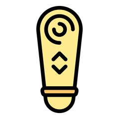 Tv remote control icon. Outline tv remote control vector icon color flat isolated