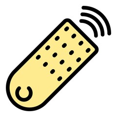 Plastic remote control icon. Outline plastic remote control vector icon color flat isolated