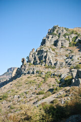 hiking in the mountains of island