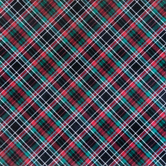 red, green, black and white plaid pattern