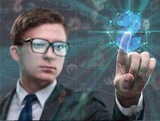 Businessman and dollar in business concept