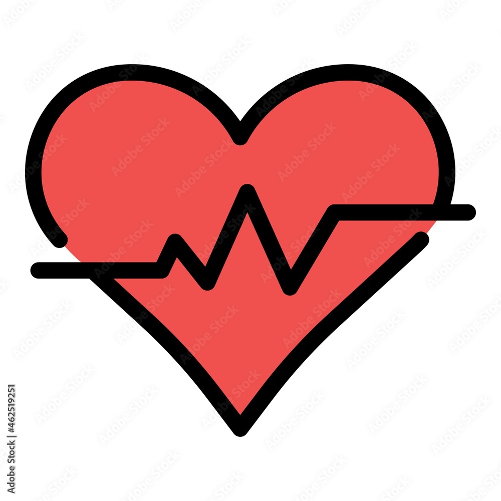 Aufkleber running heart rate icon. outline running heart rate vector icon color flat isolated