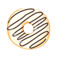 Realistic vanilla donut illustration. Isolated on white background.