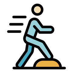 Sport exercise icon. Outline sport exercise vector icon color flat isolated