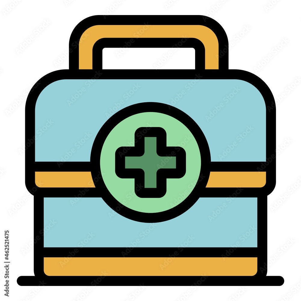 Canvas Prints Sport doctor first aid kit icon. Outline sport doctor first aid kit vector icon color flat isolated - Canvas Prints