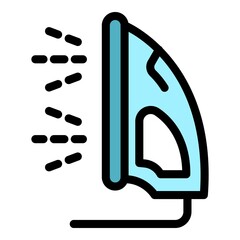 Iron steam cleaner icon. Outline iron steam cleaner vector icon color flat isolated