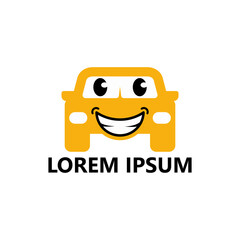 Happy car logo template design