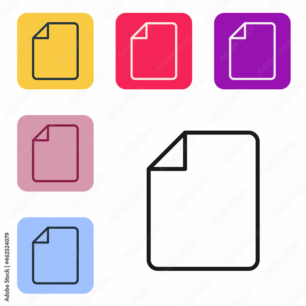 Poster black line file document icon isolated on white background. checklist icon. business concept. set ic
