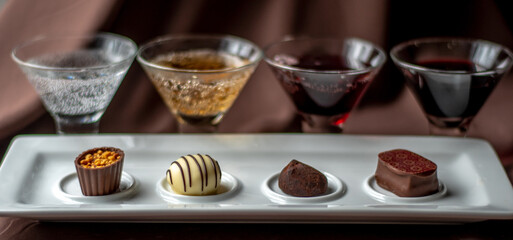 pairing drinks with chocolate at a wine and chocolate event 