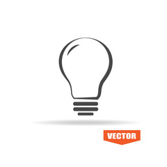 Bulb icon vector isolated on white background. Trendy bulb icon in flat style. Template bulb icon for app, ui and logo. Icon bulb for your web site. Modern bulb icon