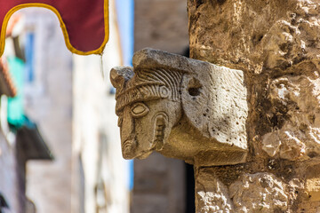 Detail of an ancient statue, Split, Croatia