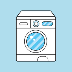 Washing machine cartoon vector icon