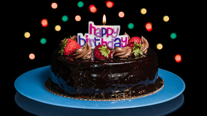 Fototapeta Urodzinowy czekoladowy tort obraz