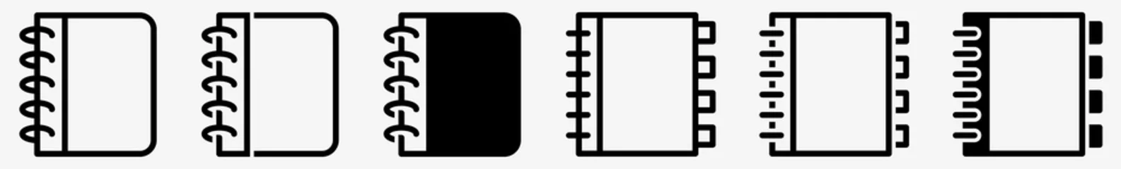 Foto op Plexiglas Spiral Notebook Icon Directory Spiral Notebook Set, Ring Notebooks Icon Spiral Vector Illustration Logo. Spiral Notebook-Icon Isolated Spiral-Notebook © endstern