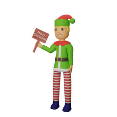 santa elves character with christmas and new year concept