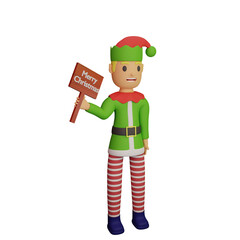 santa elves character with christmas and new year concept