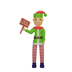 santa elves character with christmas and new year concept