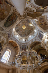 Fototapeta na wymiar The Saint Nicholas Church interior in Prague, Czechia.