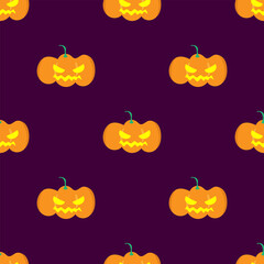 Pumpkin seamless pattern background. Halloween concept. vector illustration.