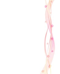 綺麗な桜とウェーブの背景イラスト