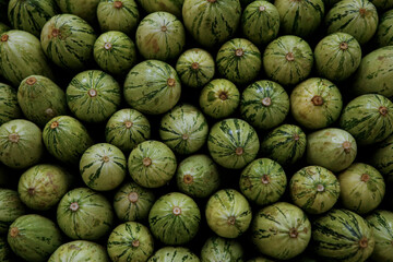 Fototapeta na wymiar Close-up zucchini in food market