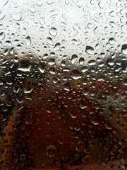 water drops on glass