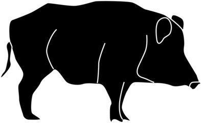 シンプルなイノシシのシルエット