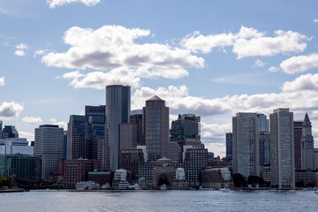 Fototapeta premium The Boston skyline and harbor during the day 