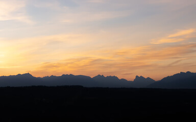 sunset in the mountains