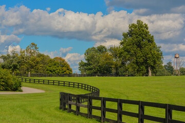 The beautiful pasture of the Kentucky Horse Park in Lexington, Kentucky