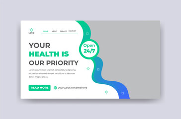 Medical healthcare consultation Landing Page Web Banner Template Design
