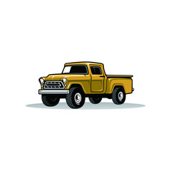 old truck - classic truck - pick up truck isolated vector