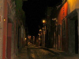 San Miguel de Allende street at night