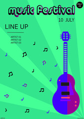 Vector poster for a live music festival or event. 