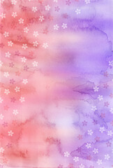 桜　年賀状　水彩　背景