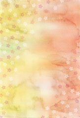 桜　年賀状　水彩　背景