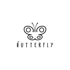 Simple butterfly logo in monomile style