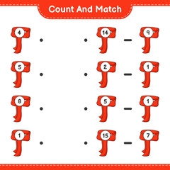 Count and match, count the number of Scarf and match with the right numbers. Educational children game, printable worksheet, vector illustration