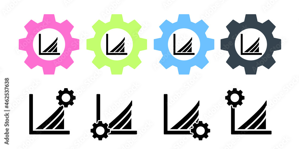 Poster chart diagram vector icon in gear set illustration for ui and ux, website or mobile application