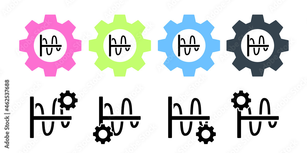 Poster chart diagram vector icon in gear set illustration for ui and ux, website or mobile application