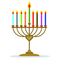 Fototapeta na wymiar symbolic candlestick at a Jewish festival