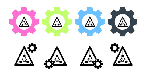 Chart radar charts vector icon in gear set illustration for ui and ux, website or mobile application